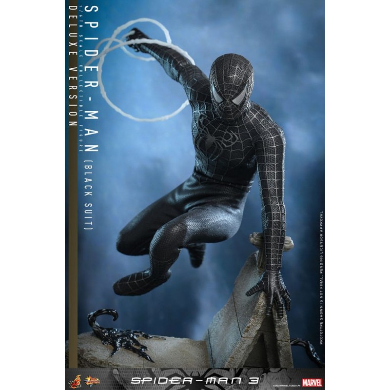 Spider-Man 3 Movie Masterpiece Figure 1/6 Spider-Man (Black Suit) (Deluxe Version) 30 cm | 4895228615800