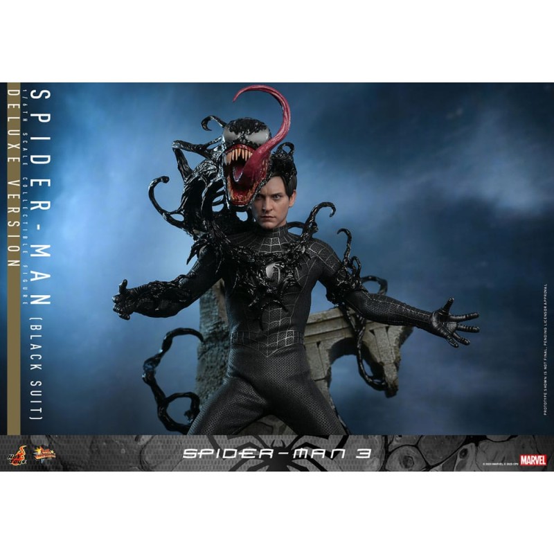 Spider-Man 3 Movie Masterpiece Figure 1/6 Spider-Man (Black Suit) (Deluxe Version) 30 cm | 4895228615800