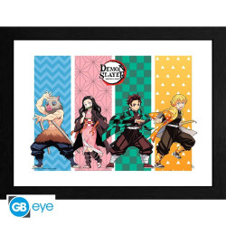 Demon Slayer : Kimetsu no Yaiba - Poster encadré "Groupe"