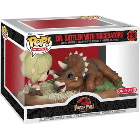 Jurassic Park Figure Funko POP! Moment Vinyl Dr. Sattler with Triceratops Special Edition 9 cm | 889698624732