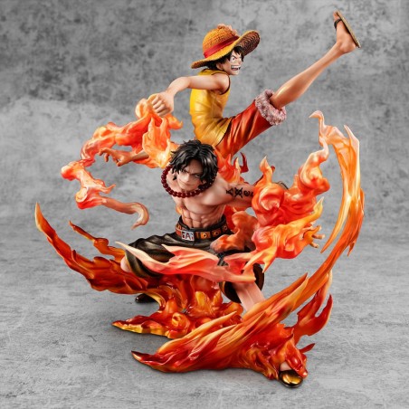 One Piece statuette PVC P.O.P. NEO-Maximum Luffy & Ace Bond between brothers 20th Limited Ver. 25 cm | 4535123716454