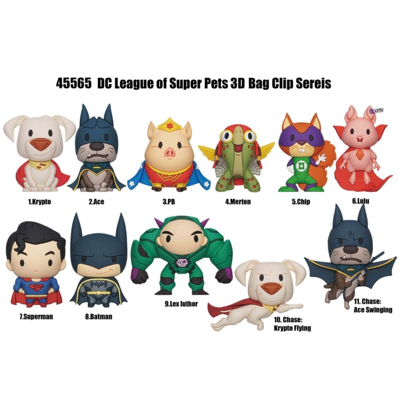 DC Super Pets Display Key Chain Backpack 3D Series 1 (24) | 0077764455650