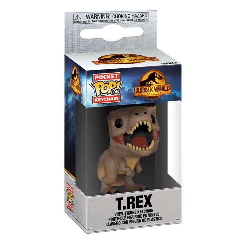 Jurassic World 3 Display Pocket POP Sleutelhanger! Vinyl T-Rex 4 cm (12) | 0889698553001