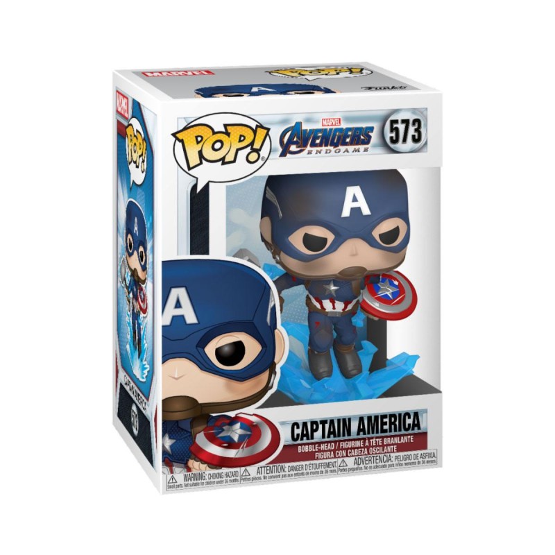 Avengers: Endgame POP! Movies Vinyl Figure Captain America w/Broken Shield & Mjölnir 9cm | 0889698451376