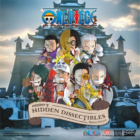 One Piece Freeny's Hidden Dissectables Marines Edition 4 inch Vinyl Figuur Blind Box Display (6) | 0658215278853