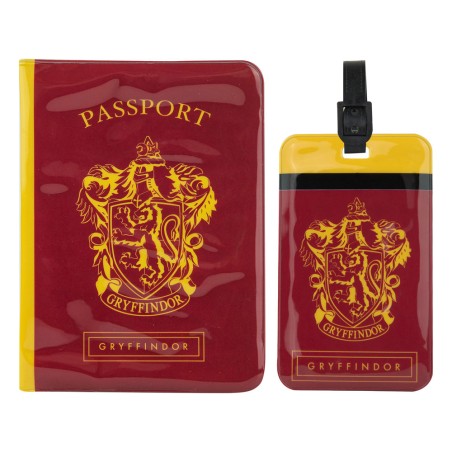 Harry Potter set étiquette de bagage & étui pour carte de transport Gryffindor | 4895205604254