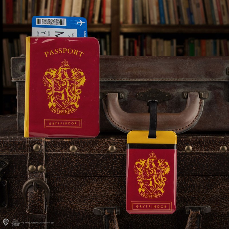 Harry Potter set étiquette de bagage & étui pour carte de transport Gryffindor | 4895205604254