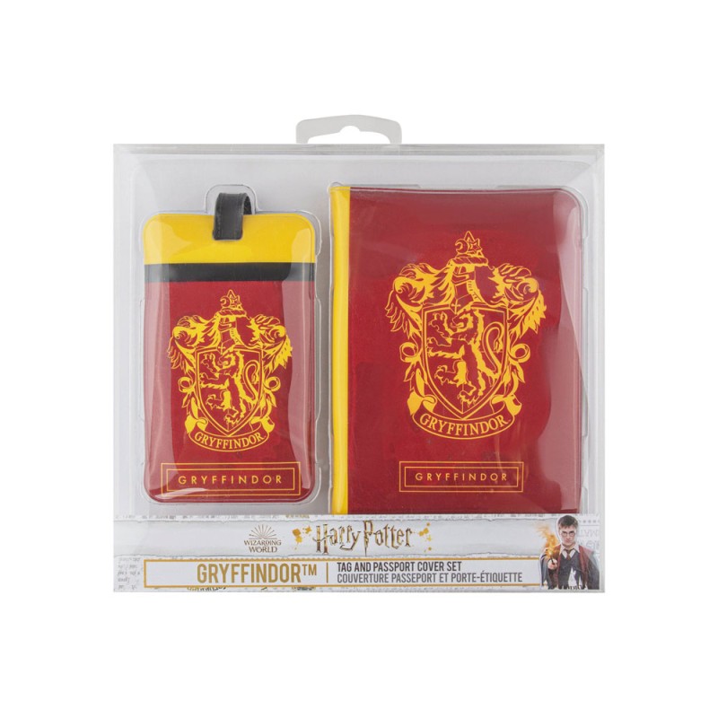 Harry Potter set étiquette de bagage & étui pour carte de transport Gryffindor | 4895205604254