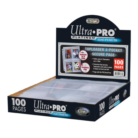 UP - 4-Pocket Secure Platinum Pagina voor Toploaders Display (100 pagina's)