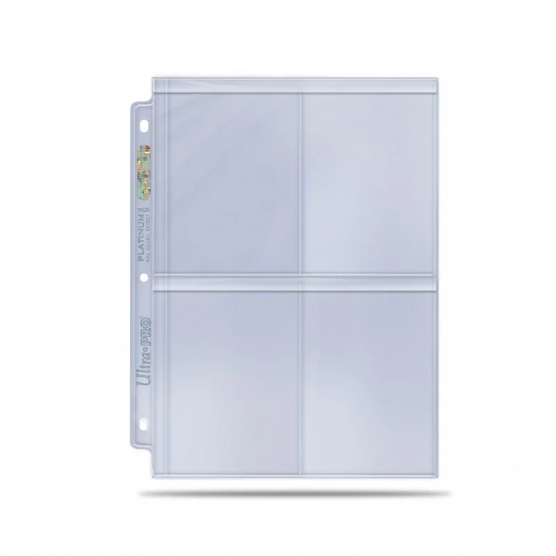 UP - 4-Pocket Secure Platinum Page for Toploaders Display (100 Pages) | 074427158484
