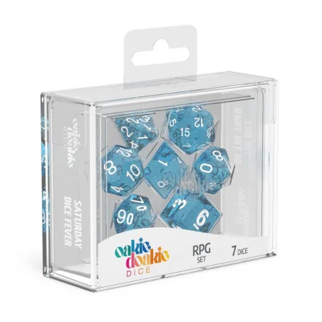 Oakie Doakie Dice - Set de dés RPG Speckled - Bleu clair