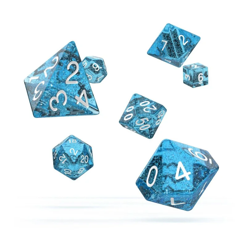 Oakie Doakie Dice - Set de dés RPG Speckled - Bleu clair | 4056133701181