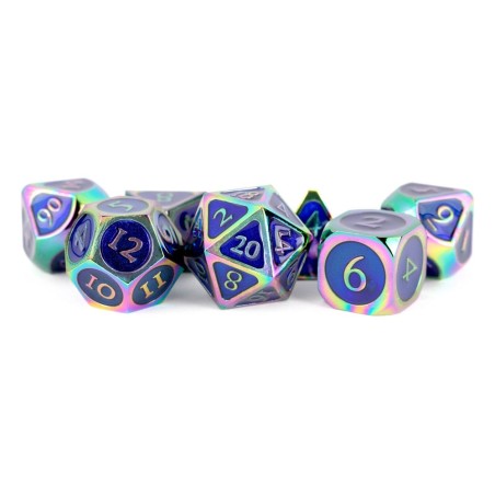 FanRoll pack dés Rainbow with Blue Enamel (7) | 0680599383304