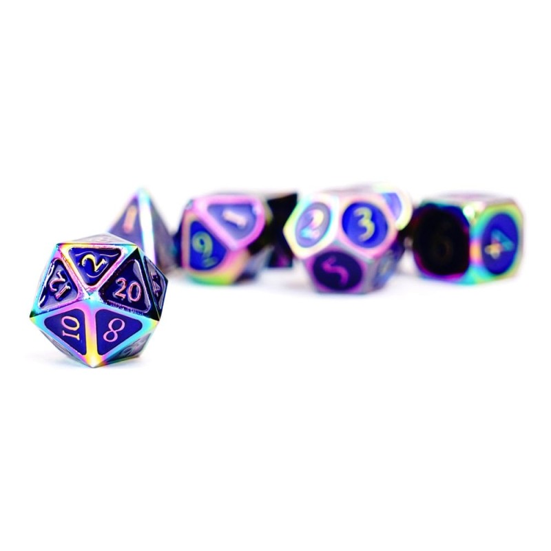 FanRoll pack dés Rainbow with Blue Enamel (7) | 0680599383304