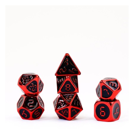 FanRoll pack dés Red with Black Enamel (7) | 0680599383557