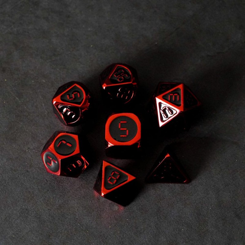 FanRoll pack dés Red with Black Enamel (7) | 0680599383557