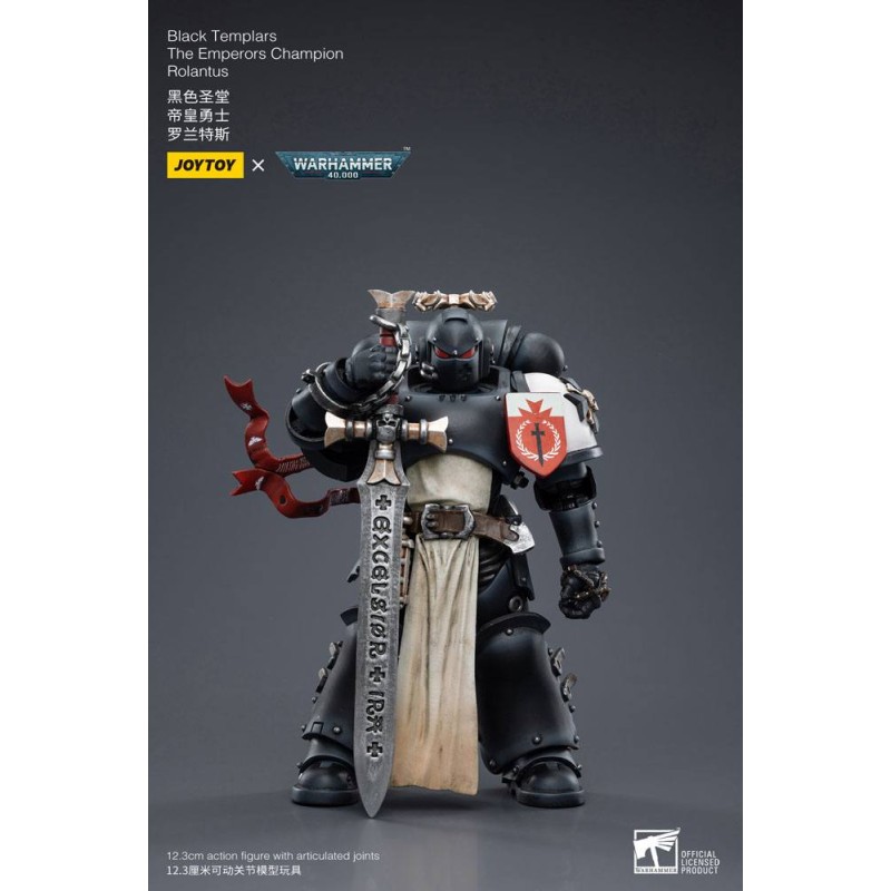 Warhammer 40k figurine 1/18 Black Templars The Emperors Champion Rolantus 12 cm | 6973130377585
