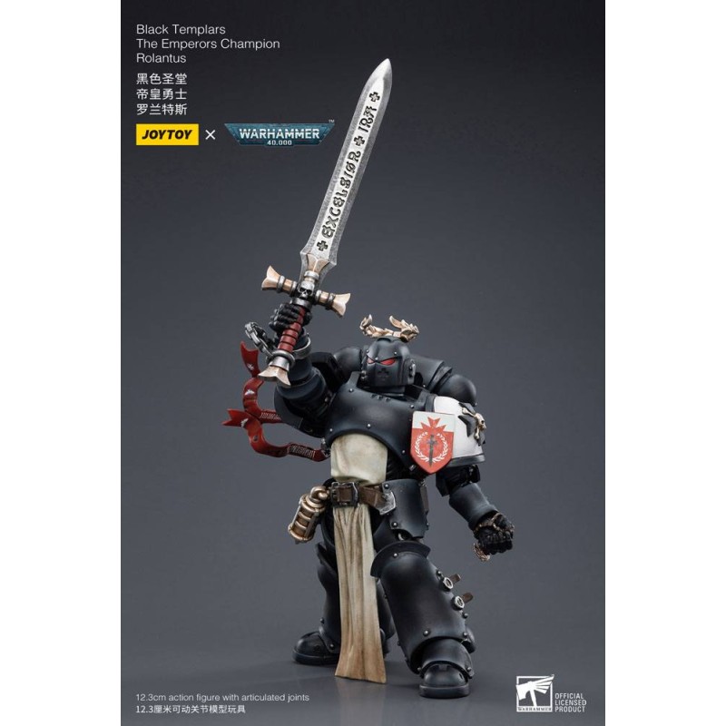 Warhammer 40k figurine 1/18 Black Templars The Emperors Champion Rolantus 12 cm | 6973130377585