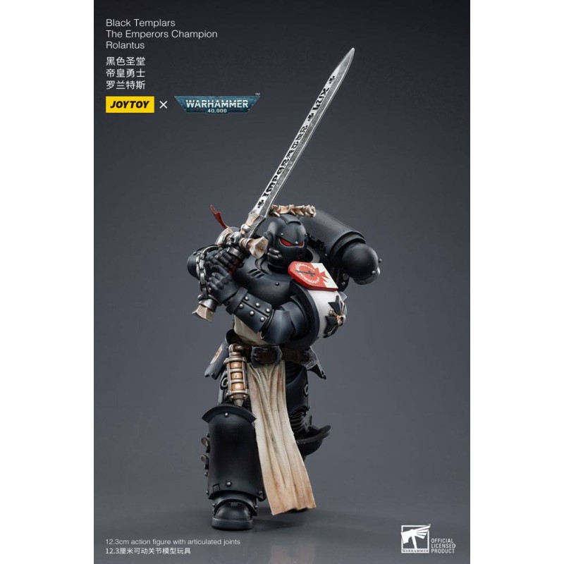 Warhammer 40k figurine 1/18 Black Templars The Emperors Champion Rolantus 12 cm | 6973130377585