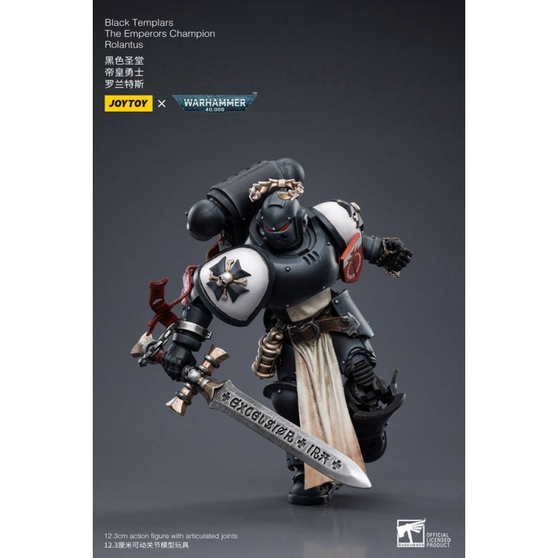 Warhammer 40k figurine 1/18 Black Templars The Emperors Champion Rolantus 12 cm | 6973130377585