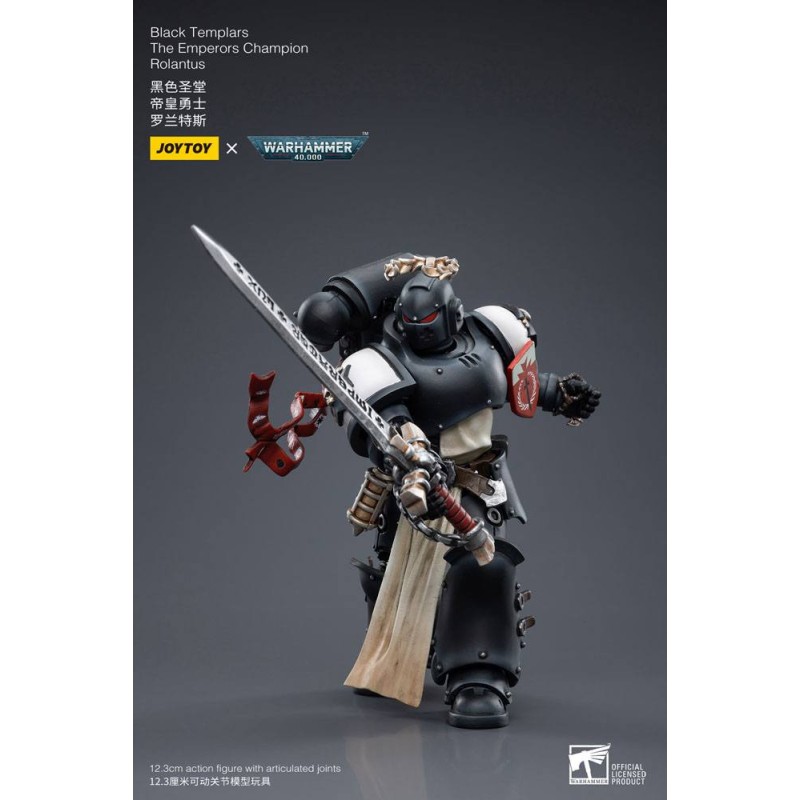 Warhammer 40k figurine 1/18 Black Templars The Emperors Champion Rolantus 12 cm | 6973130377585