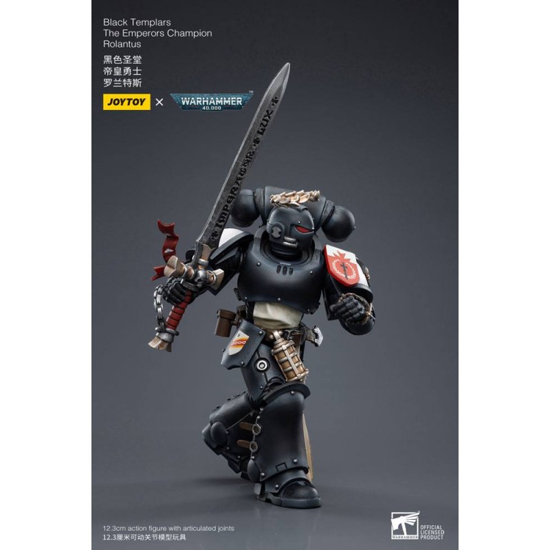 Warhammer 40k figurine 1/18 Black Templars The Emperors Champion Rolantus 12 cm | 6973130377585