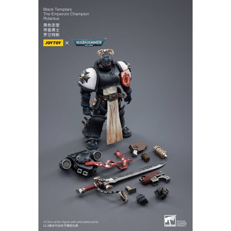 Warhammer 40k figurine 1/18 Black Templars The Emperors Champion Rolantus 12 cm | 6973130377585