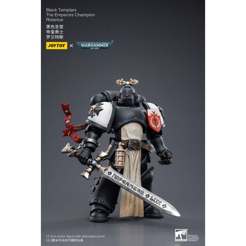Warhammer 40k figurine 1/18 Black Templars The Emperors Champion Rolantus 12 cm | 6973130377585