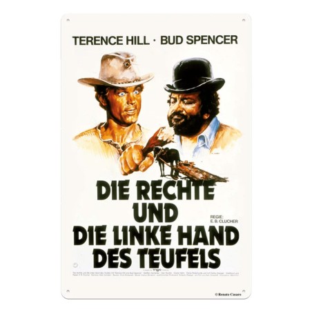 Bud Spencer & Terence Hill panneau métal Rechte und Linke Hand des Teufels 20 x 30 cm | 4250778167573