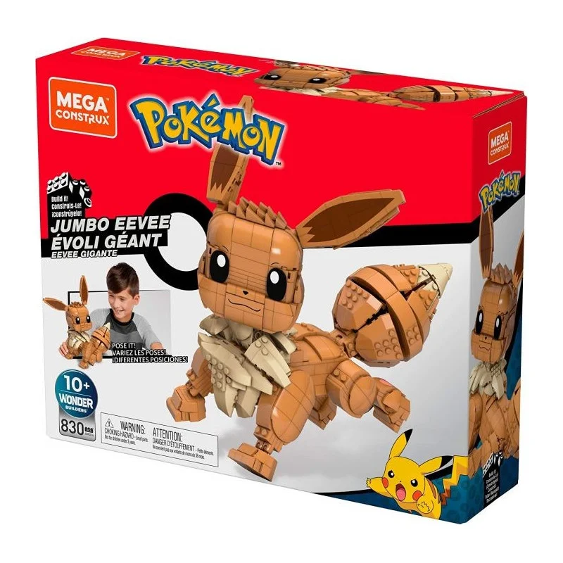 licence :  Pokémon
produit : Évoli Géant 30cm
marque : Mega Construx Mattel
à partir de 8ans