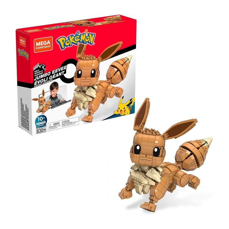 licence :  Pokémon
produit : Évoli Géant 30cm
marque : Mega Construx Mattel
à partir de 8ans