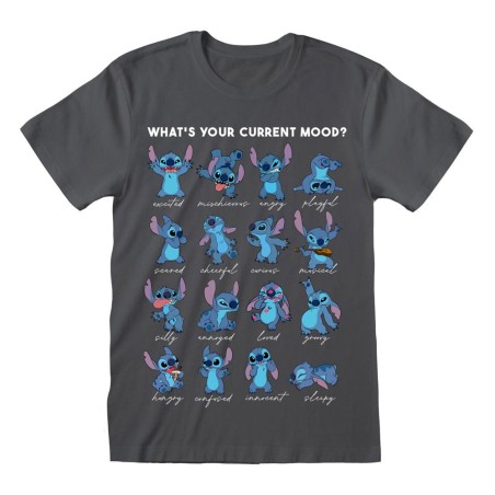 Lilo & Stitch T-Shirt Stitch Emotions Charcoal Size L | 5056811534291