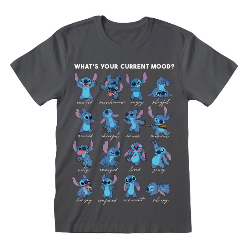 Lilo & Stitch T-Shirt Stitch Emotions Charcoal Size XL | 5056811534307