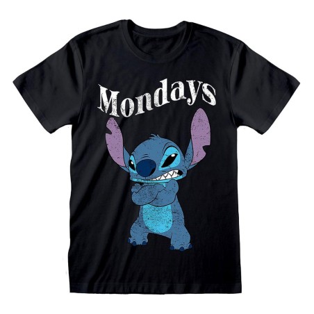 Lilo & Stitch T-Shirt Stitch Mondays Black Size S | 5056811534222