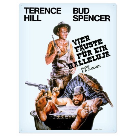 Bud Spencer & Terence Hill Tin Sign Vier Fäuste für ein Halleluja 30 x 40 cm | 4250778167801