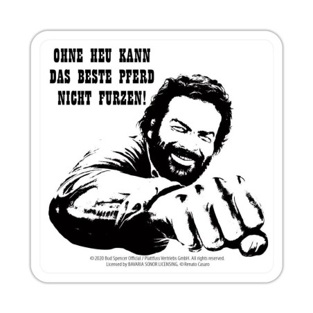 Bud Spencer Tin coasters Faust Pferd 10 x 10 cm | 4250778167986
