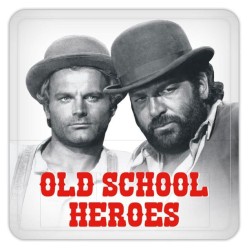Bud Spencer & Terence Hill Sous-verres en tôle Old School Heroes 10 x 10 cm | 4250778143911