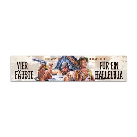 Bud Spencer & Terence Hill Tin Sign with Magnet Vier Fäuste für ein Halleluja 16 x 3,5 cm | 4250778167856