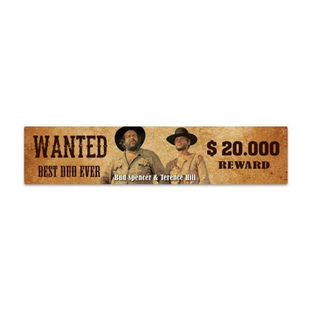 Bud Spencer & Terence Hill Tin Sign with Magnet Wanted 16 x 3,5 cm | 4250778167900