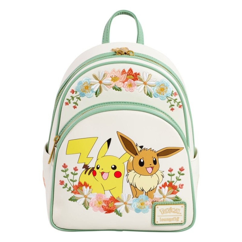 Pokemon by Loungefly Mini Backpack Pikachu & Eevee Floral | 0671803507845