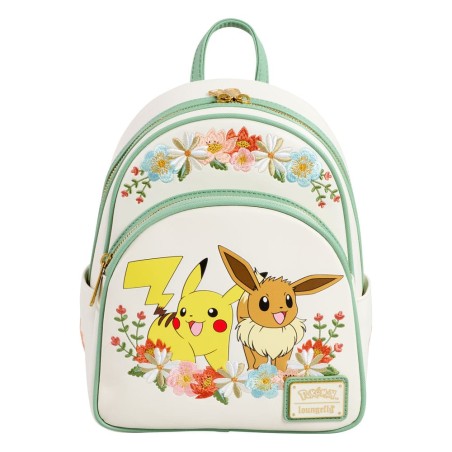 Pokemon by Loungefly Mini Backpack Pikachu & Eevee Floral | 0671803507845