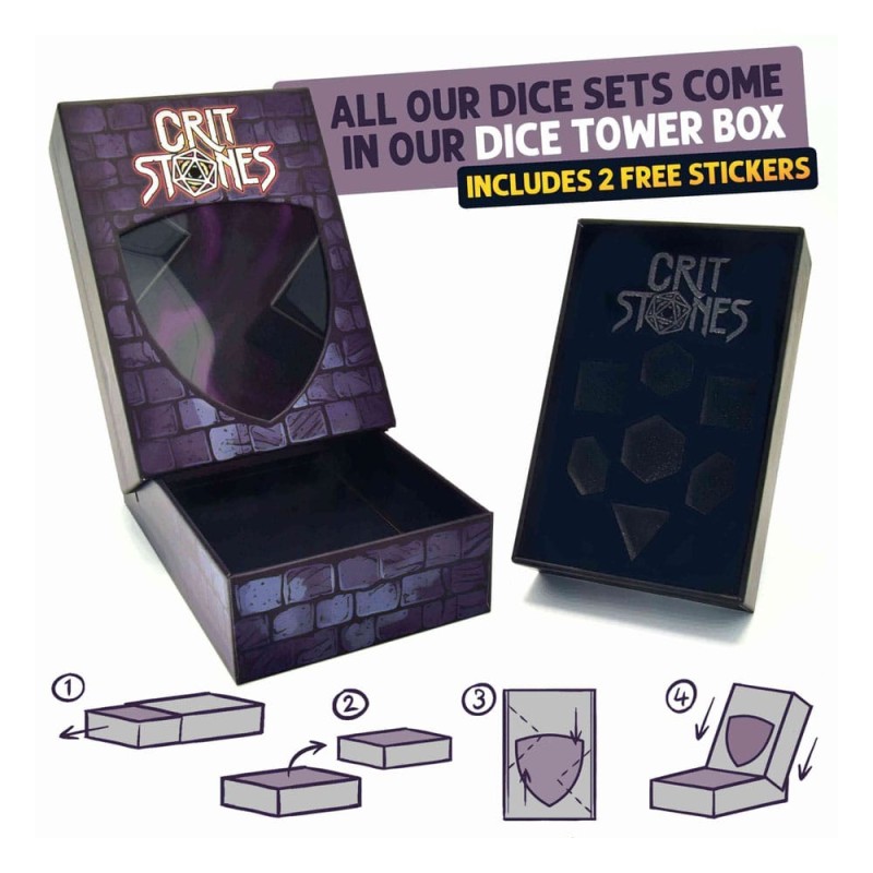 CritStones Liquid Core Dice Set Orbital Tide (silver ink) (7) | 8721117600458