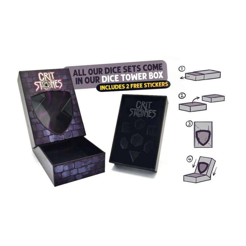 CritStones Liquid Core Dice Set Orbital Tide (silver ink) (7) | 8721117600458