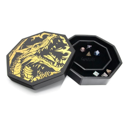 CritStones Arena Dice Tray Black Dragon (Yellow Lid) | 8721117601974