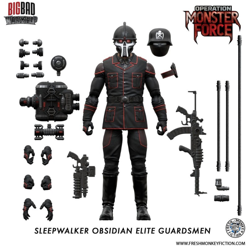 Operation: Monster Force Action Figure 1/12 Sleepwalker Obsidian Elite Guardsmen 15 cm | 0658580014858