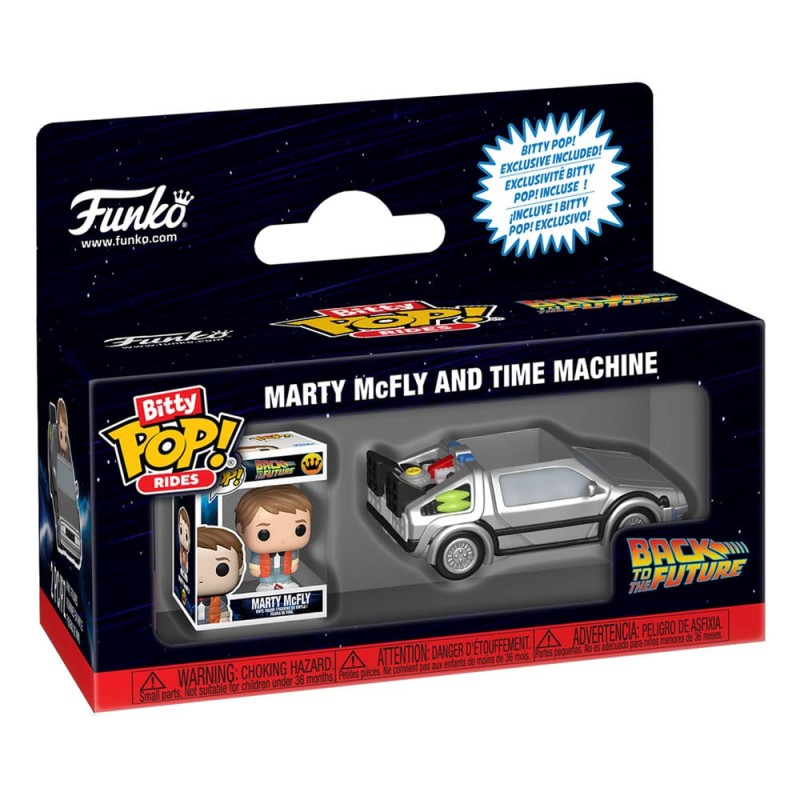 Back to the Future Bitty POP! Rides Vinyl Figure Marty McFly and Time Machine | 0889698855211