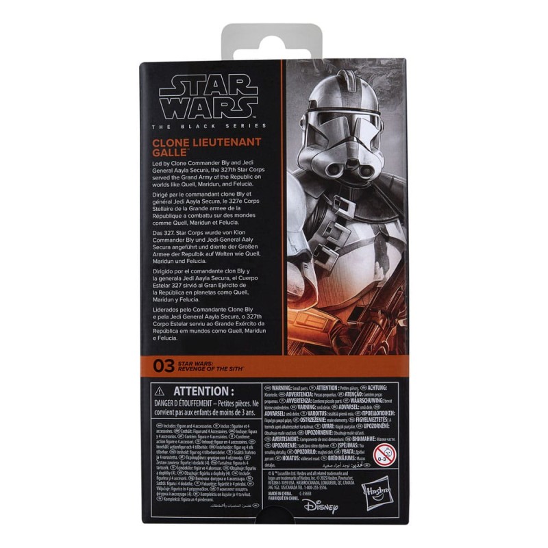 Star Wars Episode III Black Series Action Figure Clone Lieutenant Galle 15 cm | 5010996314185