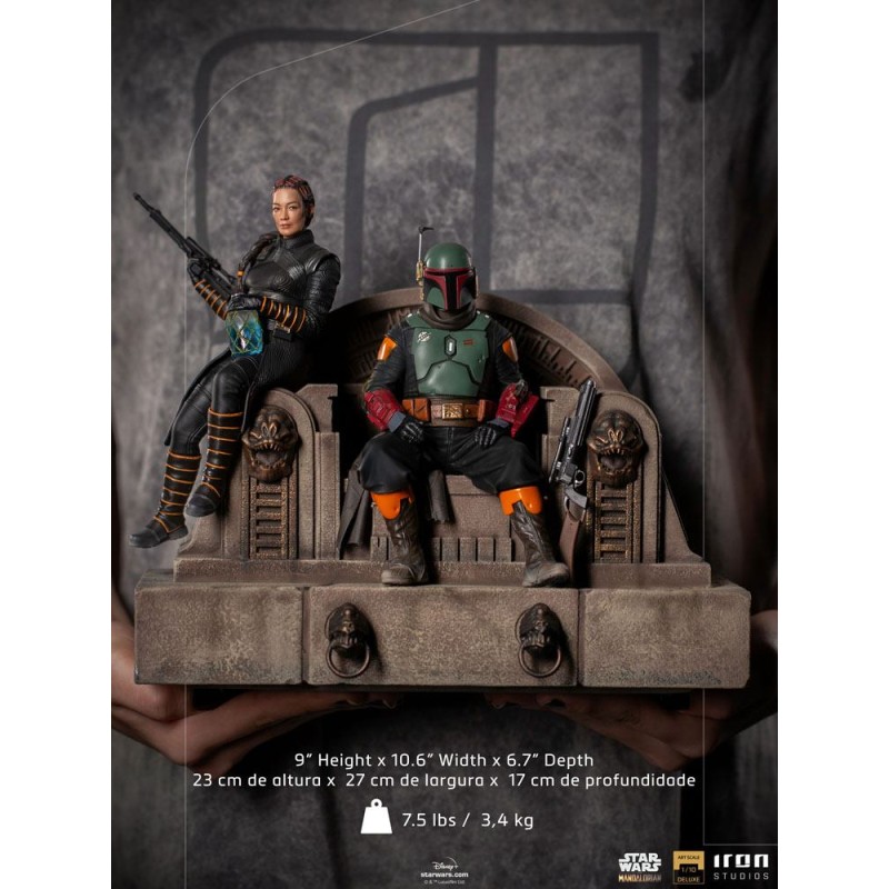 Star Wars The Mandalorian Deluxe Art Scale Statue 1/10 Boba Fett & Fennec on Throne 23 cm | 0609963128105