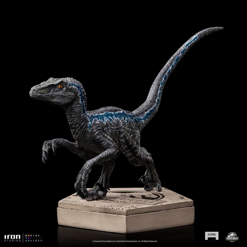 Jurassic World Icons Statue Velociraptor Blue 9 cm | 0618231952045