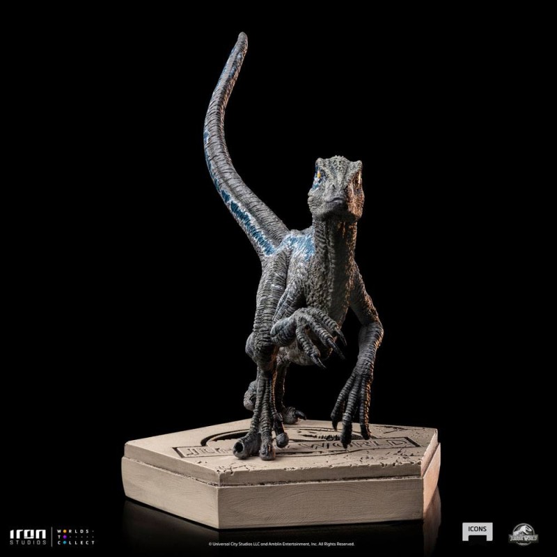 Jurassic World Icons Statue Velociraptor Blue 9 cm | 0618231952045